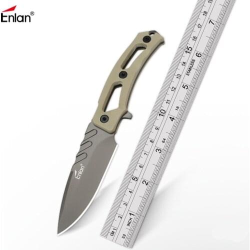 Enlan EG003 NEW Fixed Blade Knife G10 hollow Handle Sharper Rope Cutter Camping Hunting Survival Tactical bushcraft Knives 8CR13