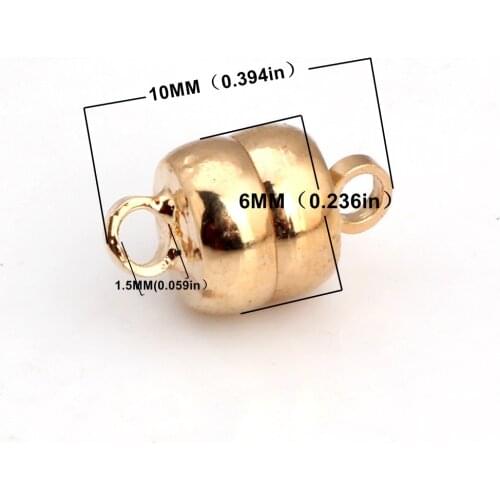 OlingArt 6*10mm 3pcs/lot Flat round Magnetic Clasp KC Gold DIY various rope bracelets and necklaces Jewelry making NEW 2018