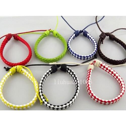 Wholesale 14 pcs/lot Fashion Jewelry Soft LEATHER BRACELET Mix Color