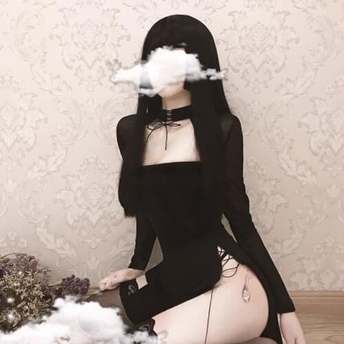 Gift Womens Halloween Dress Cosplay Hollow Out Costumes Sexy Erotic Lingerie Vintage Vampire Backless Long Fancy Sleepwear