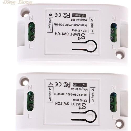 RF 433Mhz AC90-220V Receiver Smart Home Wifi Wireless Remote Control Switch Relay Smart Life/Tuya APP Works With Alexa Google