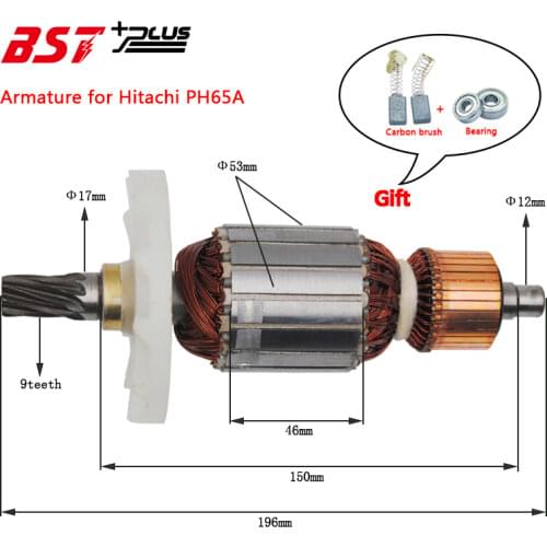 AC220-240V Rotor/Armature For HITACHI PH65A Electric Breaker
