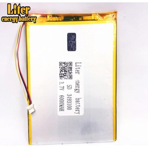 Plug 1.0-4P PC 3.7 V 3493100 3595100 6000mah Rechargeable lipo battery solar li ion polymer lithium battery with PCM