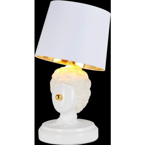 Modern decorative table lamp clown creative white clay art bedroom bedside lamp bar coffer store desk lamps white light ZA9065