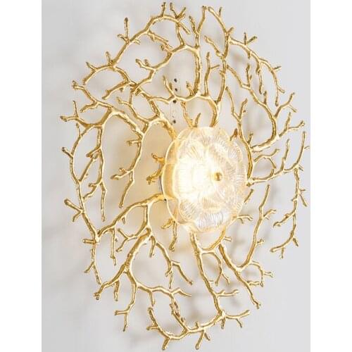 All copper post-modern LED personality simple model room exhibition hall dining room living room bedroom wall lamp