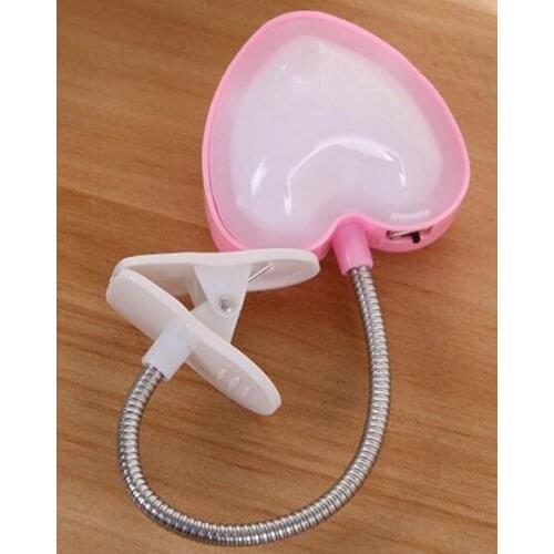 LED Heart shape battery type mini clip night lamp for small lovely gift 5X4.5X19.5cm