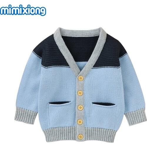 Baby Boys Sweaters Clothes Autumn Casual V Neck Long Sleeve Newborn Infant Knitwear Jackets & Coats Winter Toddler Kids Cardigan