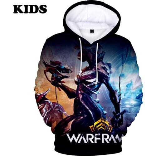 2 to 14 years old Childrens hoodie Warframe Hoodie Sweatshirts Men Streetwear Shooting Game Warframe Sweatshirt Cartoon clothes