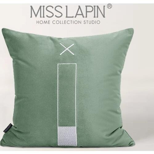 MISS LAPIN Designer Cushion Cover Kids Bedroom Decorative Green Pillow Case for Sofa Couch