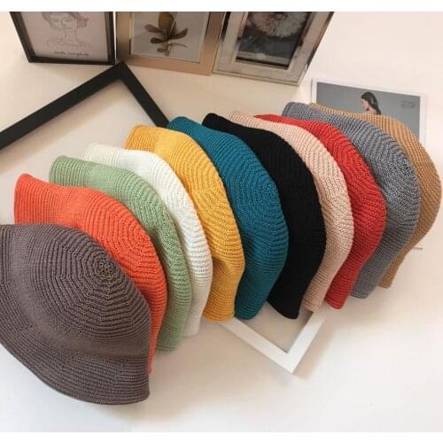 Vintage women embroidery letter bucket hat Lady sun caps Panama gorros Flat fisherman hat Sun Foldable bucket cap hat