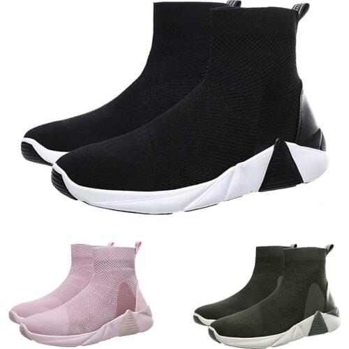High-top sneaker shoes elastic socks shoes high fashion sports shoe large size