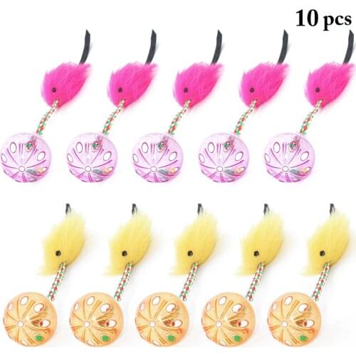 10pcs Cute Pet Cat Toys Fish Interactive Bell Ball Pet Kitten Funny Cat Toy Gift Pet Playing Ball Toy for Cats