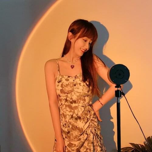 Sunset Projection Lamp Rainbow Atmosphere Led Night Light Sunset Light For Home Bedroom Background Wall USB Table Lamp