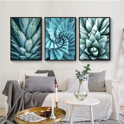 Green Plants Nordic Small Fresh Fleshy Picture Decoration Canvas Painting for Living Room Study Dining Room Art Wall Poster