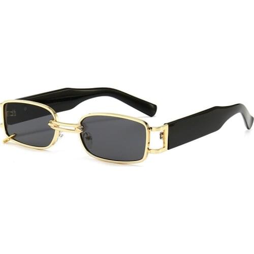 Retro Ladies Sunglasses Punk Small Rectangle Sunglasses Popular Fashion Brand Designer High-end Mens Sunglasses UV400
