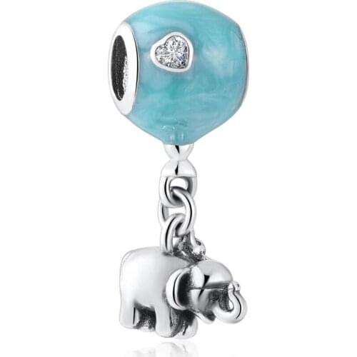 Original woman fashion jewelry elephant charms beads fit Brand bracelet accessories making 925 sterling silver pendant for girl