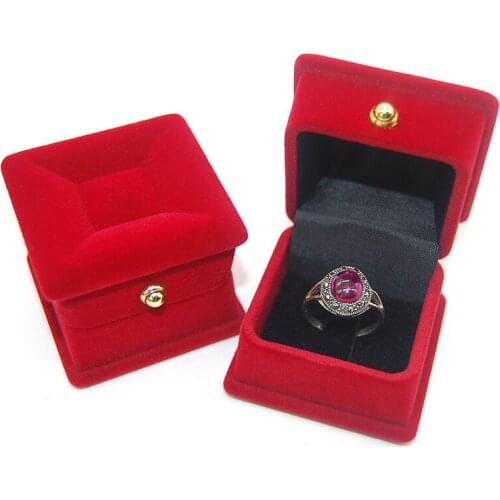 Velvet Engagement Ring Box Wedding European Jewelry Packaging & Display Organizer Gift Foldable Case