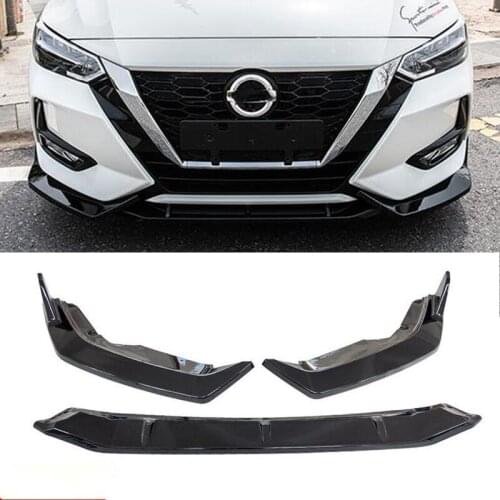 CEYUSOT 3Pcs For NEW Nissan Sentra Car Front Bumper Lip Body Kit Spoiler 2019 2020 Sylphy Car Front Bumper Diffuser Splitter Lip