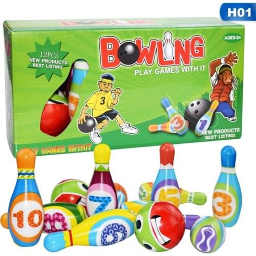 Childrens Solid Bowling Toy Parent-child Indoor Outdoor Fun & Sport Game Educational Leisure Toy Gift