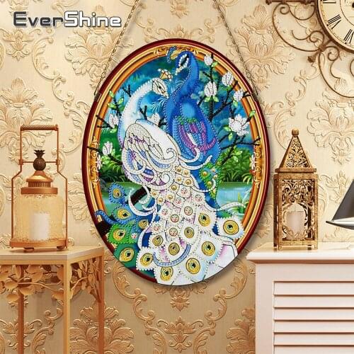 EverShine DIY Diamond Painting Special Shaped Peacock Hanging Picture Diamond Embroidery Animal Handwork Art Wall Decor