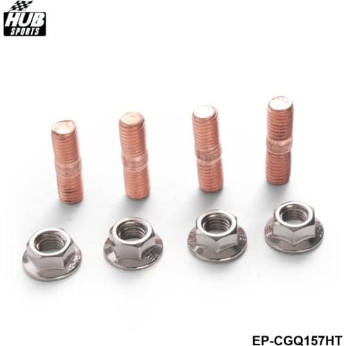 Car Racing M10 x 1.50 Threaded Turbo Studs Kit Flange Nuts For T3 T4 T6 Turbocharge Set of 4 HU-CGQ157HT