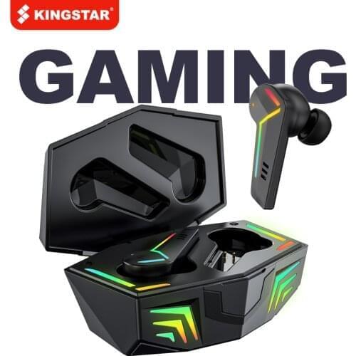 KINGSTAR Gaming Headset with Microphone TWS Bluetooth Earphones 65ms Low Latency Stereo Sport Headphone RGB Light Gamer Earbuds