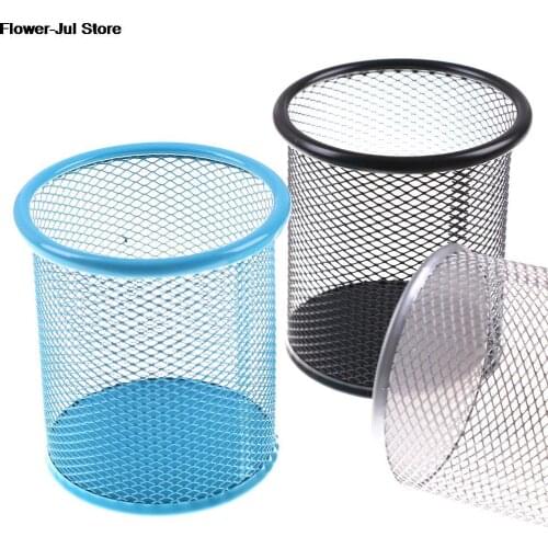 Stationery Iron Spray Anti-Rust Pen Holder Metal Pen Holder Desktop Storage Of Debris Tube Pencil Rack