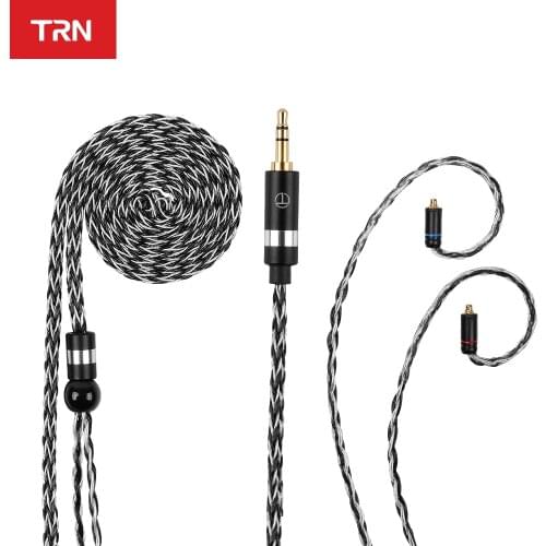 TRN T6 16Core Silver Plated OCC Copper Litz /3.5MM With MMCX/2PIN Connector Upgraded Cable For TRN\KZ\CCA Earphones VX V90S ZSX