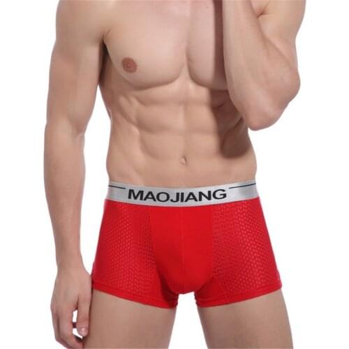 Mens breathable mesh angle underwear modal solid mens underwear