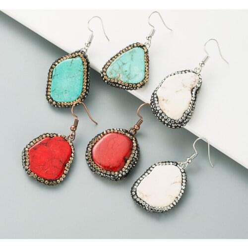 2021 New Crystal Dangle Drop Earrings Resin Stone Vintage Personality Earrings for Women Elegant Geometric Earrings Wholesale