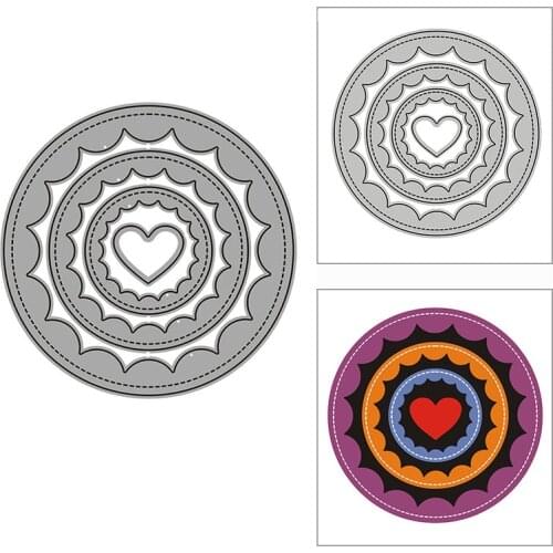 New Inverted Scalloped Circle Heart 2020 Metal Cutting Dies for DIY Scrapbooking and Card Making Decor Embossing Craft No Stamps