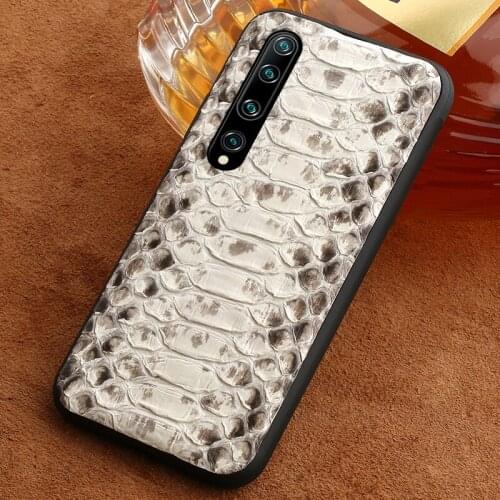 Original Python Leather Phone Case For Xiaomi Mi 10 Pro Ultra 8 9 Lite 9T Pro A3 Snakeskin Cover For Redmi Note 8 Pro 8T Note 7