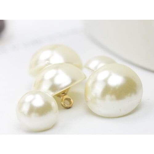 Free shipping 20pcs/lot Half round pearl buttons shirt jacket buttons knit sweater buttons 10mm-18mm