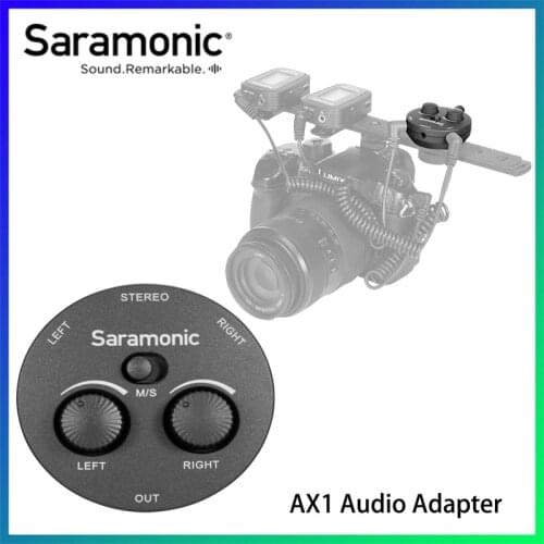 Saramonic AX1 MINIATURE 2-Channel 3.5MM MICROPHONE AUDIO MIXER WITH TRS TRRS OUTPUT CABLES FOR CAMERAS, SMARTPHONES, COMPUTERS