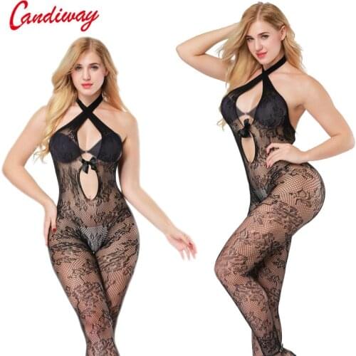 Sexy Fishnet Bodysuit Erotic Lingerie Dress Costumes Transparent Intimates Open Crotch Bodystockings Sex Products clothes