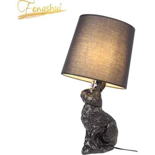 Modern Desk Lamp Art Resin Rabbit Shaped LOFT Lamps Table Lamps Bedroom Living Room Interior Decor Bedside Table Lights Lighting