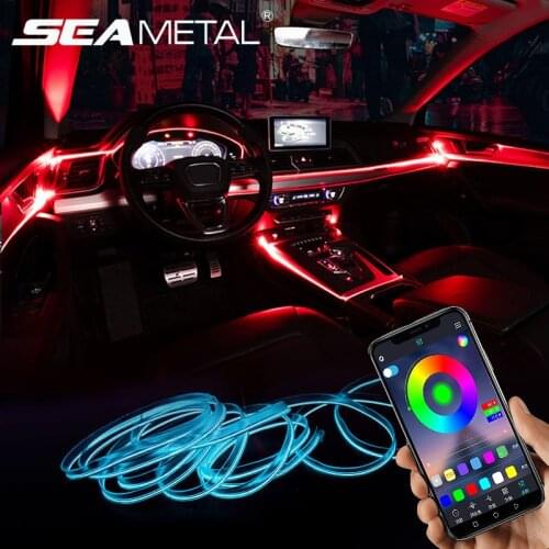 LED Car Atmosphere Light Colorful Car Ambient Lamp Strip Trim Car Decorative Light APP Sound Control Car Styling Auto Accessorie