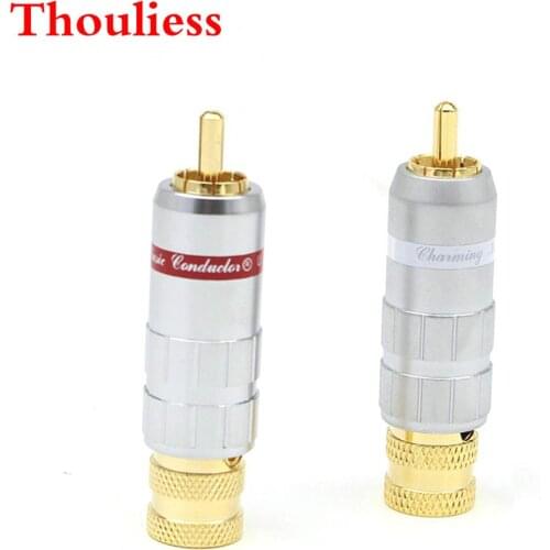 Thouliess 4pcs HiFi Permance CMC-8236-WU Gold Plated Audio RCA Plug Interconnect RCA plugs Audio RCA Connectors