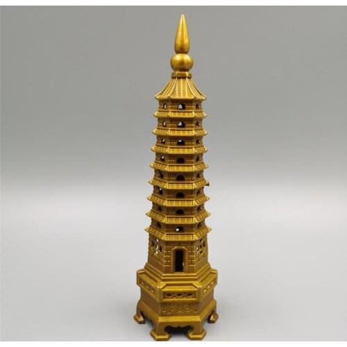 Tongwenchang tower Kaiguang thickened pure copper Wenchang tower pen exquisite pagoda copper crafts student gifts home