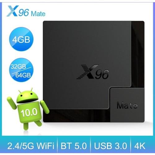X96Mate Android 10.0 TV Box 2.4G&5G Dual Wifi BT 5.0 Media player Allwinner H616 Quad Core 4G/64G Support 4K Smart TV BOX X96