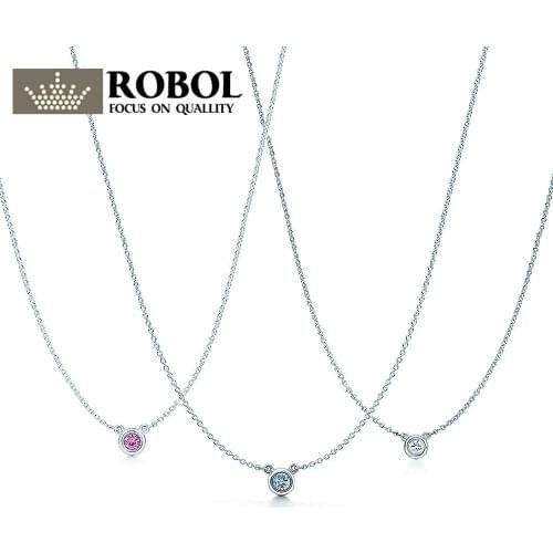 XL TFB TTFF Rllen Charm 925 Sterling Silver Sparkle Gem Exquisite Necklace Original Charming Sparkle Necklace