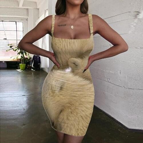 KYKU Brand Bear Dress Women Animal Bodycon Dress Russia Sundress Love Vestido Sexy Womens Clothing Club Vintage Korean Style