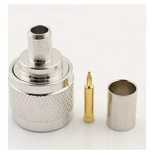 10PCS Adapter N Male Crimp RF Connector For RG5 RG6 LMR300 RG212 5D-FB Cable