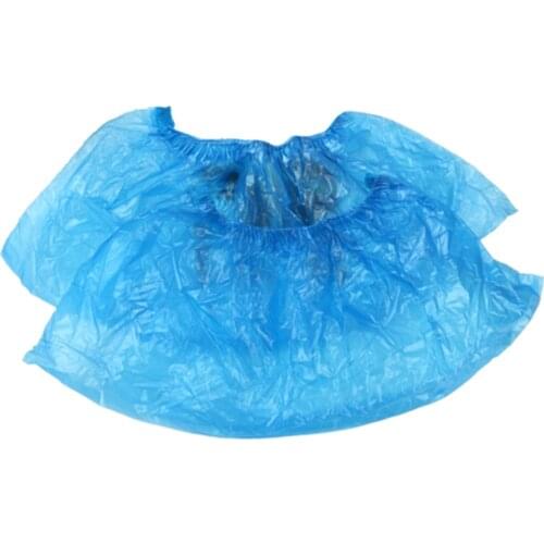 100 Pieces Disposable Plastic Rain Shoe Covers with Elastic Bands for Non-Slip Purpose Unisex