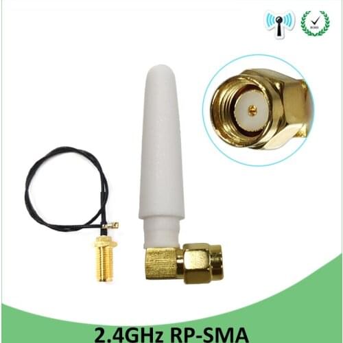 2pcs 2.4GHz WiFi Antenna 2dBi Aerial RP-SMA Male Connector 2.4 ghz antena wi-fi +21cm PCI U.FL IPX to SMA Male Pigtail Cable