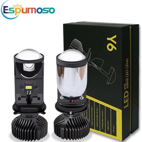 2PCS Car Light Led Headlight H4 Hi-Lo Mini Projector Lens Car Styling Headlight 3570 Projector Wateproof White AutomobileY6