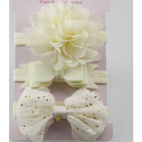3Pcs Childrens bow head flower hair headband headband hair hoop head rope headwear hair accessories three-piece suit