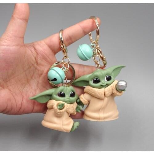 5PCS/lot 5-6cm Disney Star Wars Yoda baby Mandalorian doll key ring accessories Pendant Gift