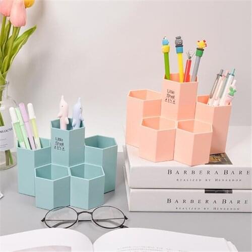 5PCS Multifunction Plastic PP Desktop Storage Box Case Pencil Holder Pen Storage Case Desktop Office Pen Pencil Holder Organizer