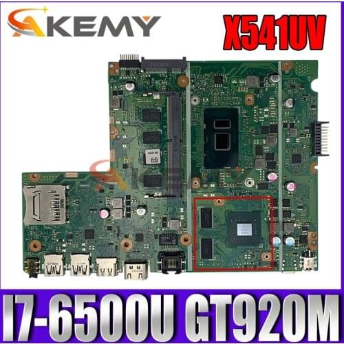 Akemy X541UV Laptop motherboard for ASUS VivoBook A541UV X541U original mainboard 4GB-RAM I7-6500U GT920M (Pin interface))
